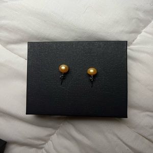 orange pear earrings